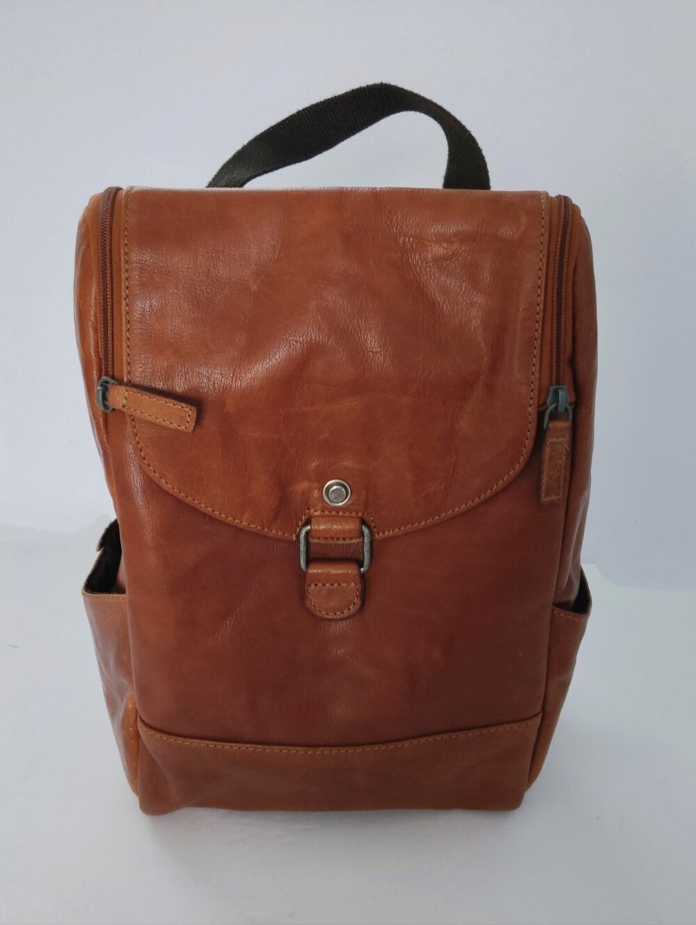 Jack George's Leather Men's Backpack in Cognac Brown. Pre-owned.
